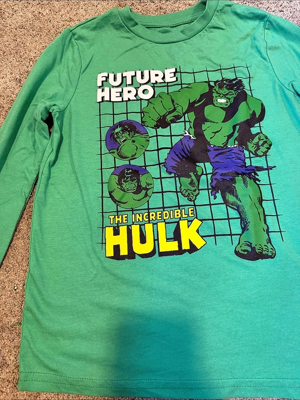 Jumping Beans The Incredible Hulk Long Sleeve Tee Boys 7 Like New